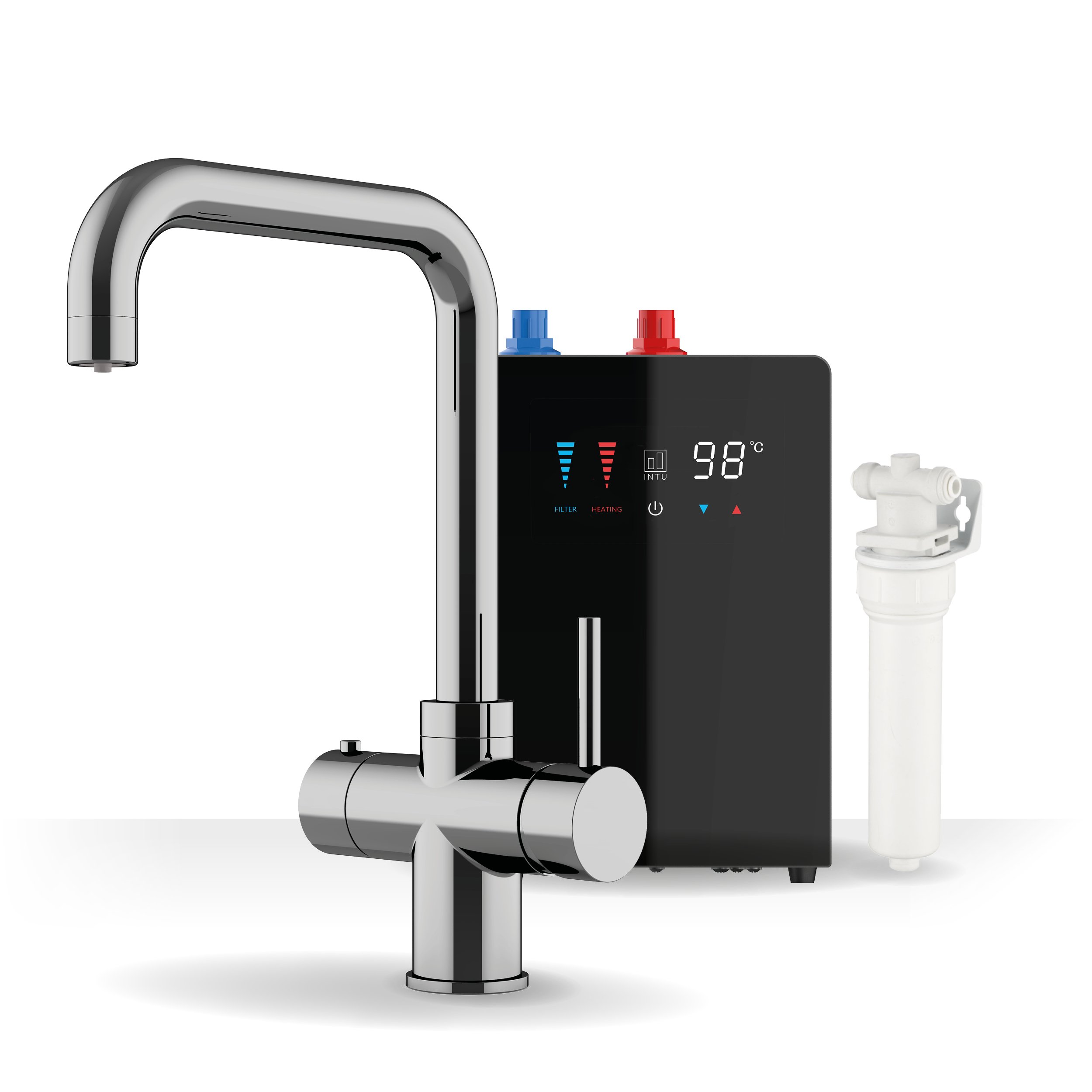 4OUR Gunmetal & Apex 4-1 Swan Instant Boiling Water Tap