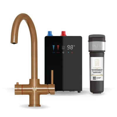 4OUR Brushed Copper & Nexus 4-1 Swan Instant Boiling Water Tap