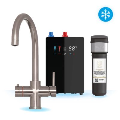 4OUR Brushed Nickel & Nexus 4-1 Swan Instant Boiling Water Tap & Chiller